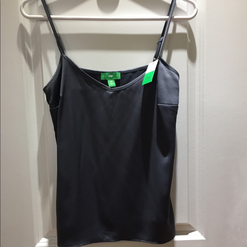 XS dip NWT satin dark gray cami/tank top